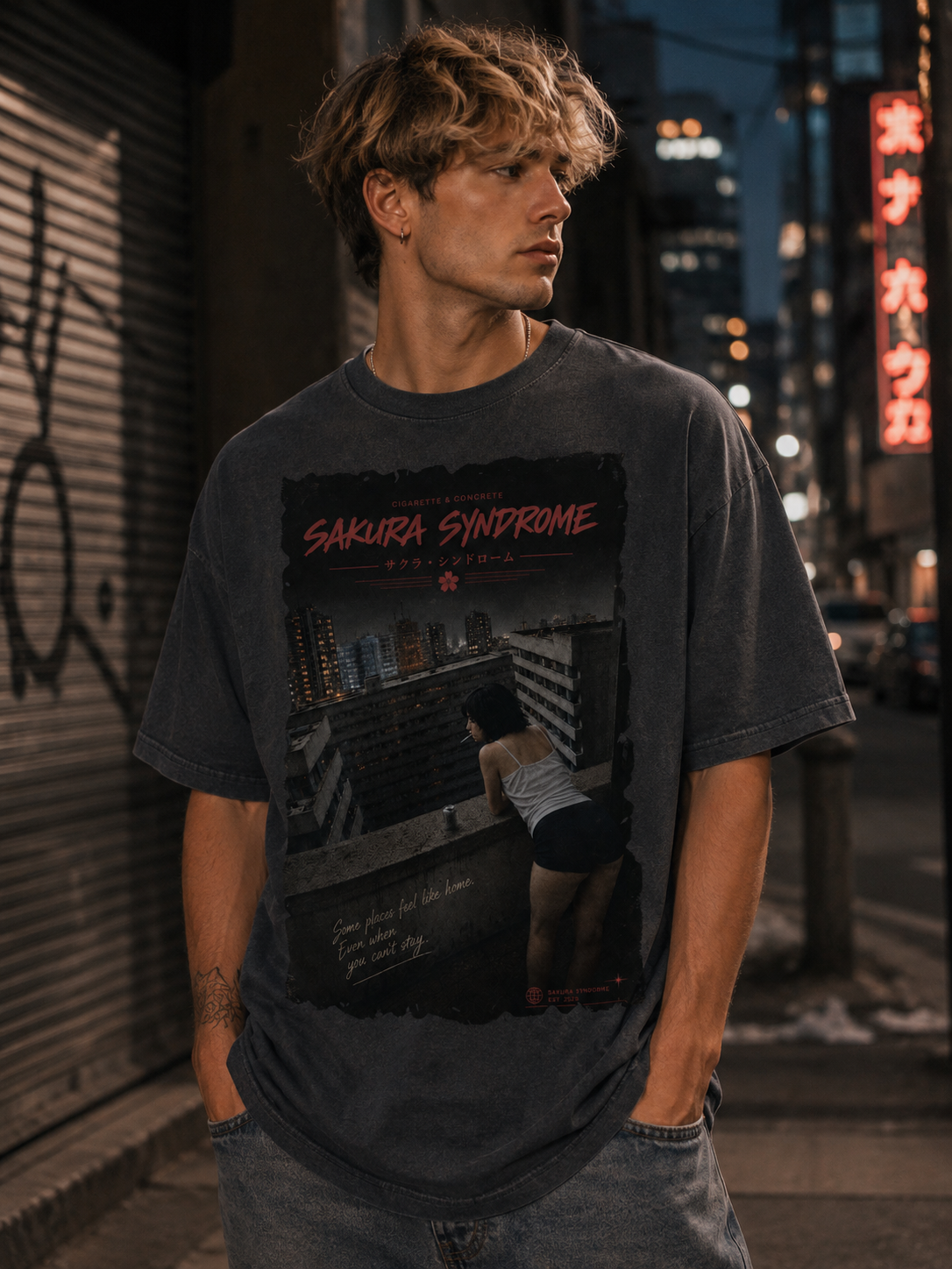 Cigarette + Concrete - Oversized Shirt