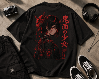 Demon Mask Girl - Oversized Shirt