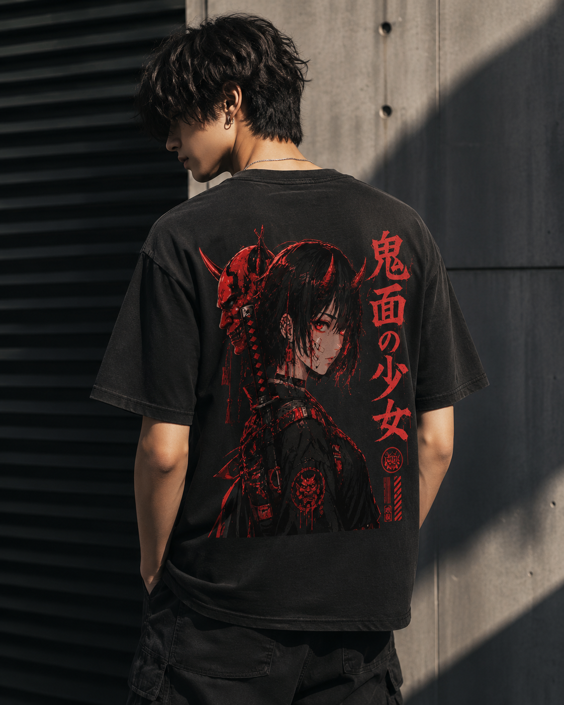 Demon Mask Girl - Oversized Shirt